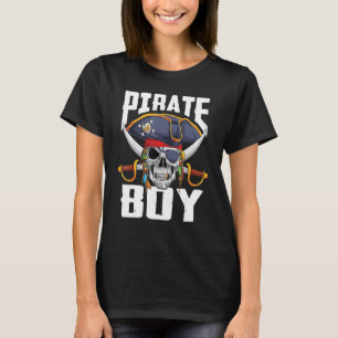 Camiseta Pirata do Crânio Familiar Jolly Roger Crossbones F