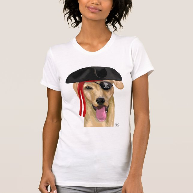 Camiseta Pirata do Labrador Amarelo 2 (Frente)