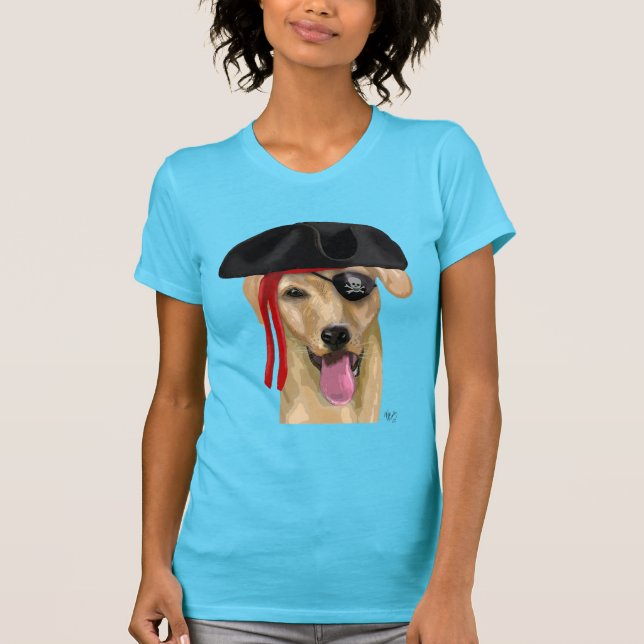Camiseta Pirata do Labrador Amarelo 2 (Frente)