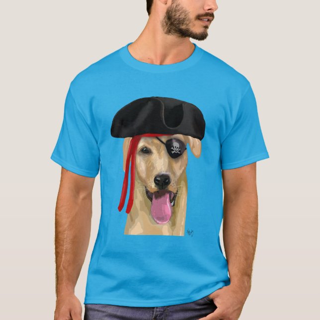 Camiseta Pirata do Labrador Amarelo 2 (Frente)