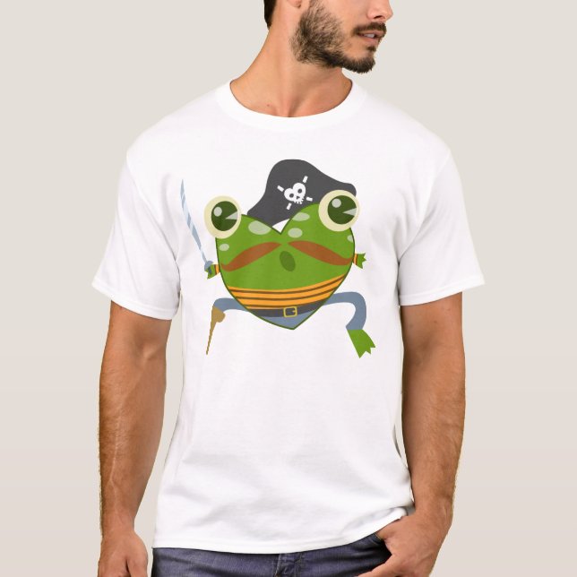Camiseta Pirata do sapo dos corações dos desenhos animados (Frente)