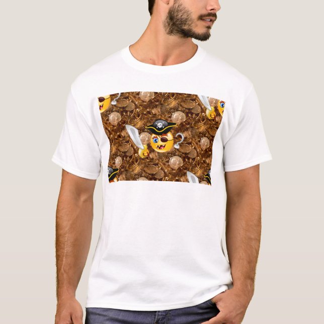Camiseta pirata do tesouro emoji (Frente)