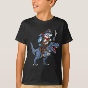 Camiseta Pirata Engraçada De Tubarão Dinossauro T Rex