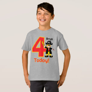 Camiseta Pirata Fofo Arrgh Quatro Aniversário de 4 anos