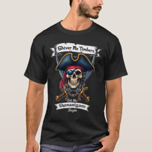 Camiseta Pirata - Halloween Do Céu Me Shiver Timbers