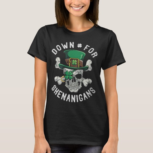Camiseta Pirata irlandês engraçado dos Shenanigans do Dia (Frente)