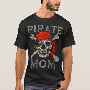 Camiseta Pirata Mãe Jolly Roger Crossbones Halloween Skull