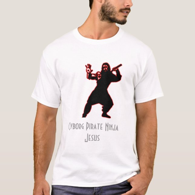 Camiseta Pirata Ninja Jesus do Cyborg (Frente)