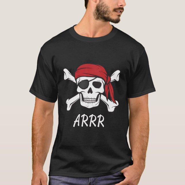 Camiseta Pirata Ou Crossbones E Crânio (Frente)