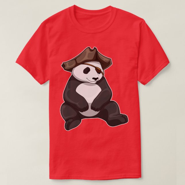 Camiseta Pirata Panda chapéu de Pirata (Frente do Design)
