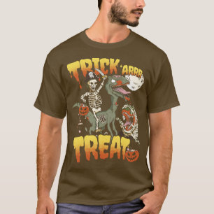 Camiseta Pirata Skeleton Andando Zombie Dinosaur Velocirapt