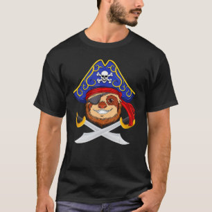 Camiseta Pirata Sloth Jolly Roger Halloween Figurume Boy