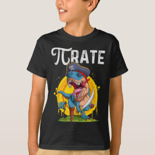 Camiseta Pirata T-rex Pi Rate Dino Pi Rate Geektudo Piada D