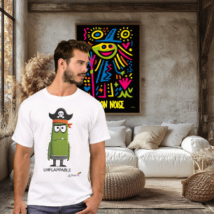 Camiseta Pirata Verde Imperturbável Estilo Divertido Unis
