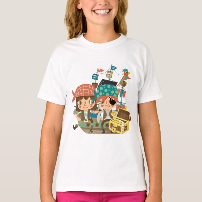 Camiseta Piratas com tesouro (Frente)