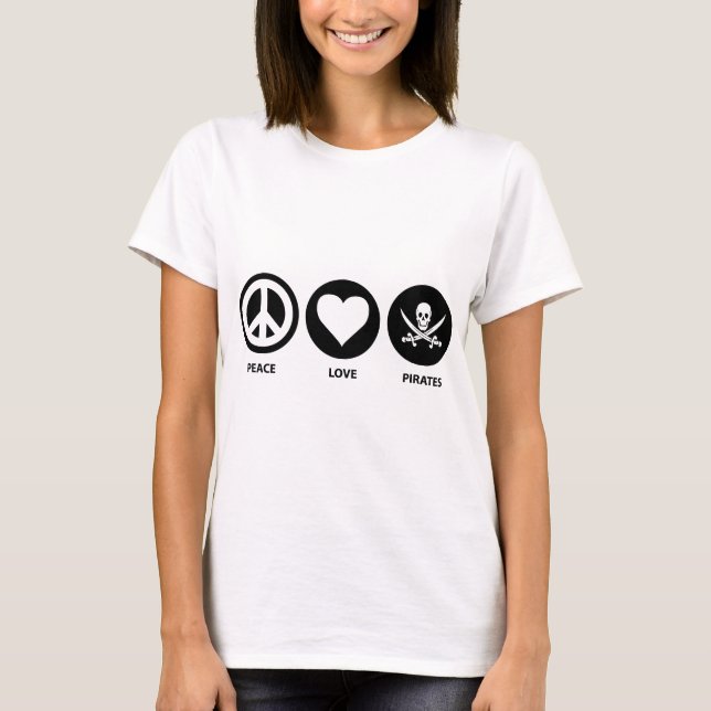 Camiseta Piratas do amor da paz (Frente)