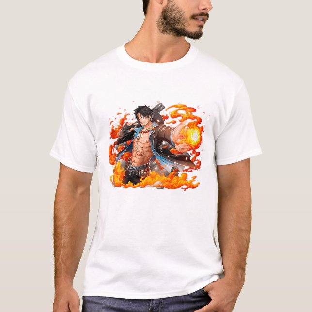 Camiseta Piratas do Chapéu de Palha - Homem com arma  (Frente)