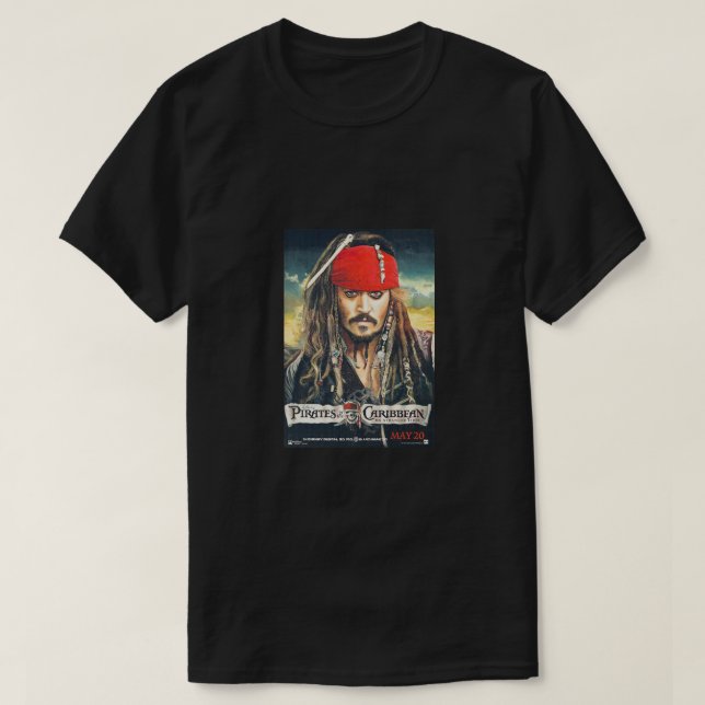 Camiseta Piratas do filme de Caribe T-shirt (Frente do Design)