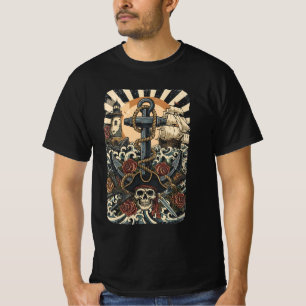 Camiseta Piratas Perdidos no Preto Meiotom Oceano