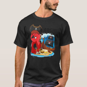 Camiseta Piratas Piratas de Aniversário com 8 Anos Embarcam