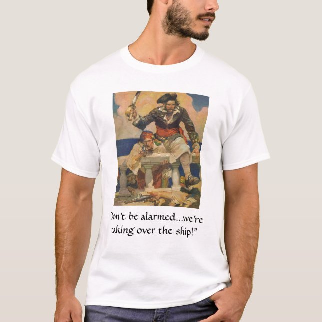 Camiseta Piratas que tomam sobre o navio (Frente)