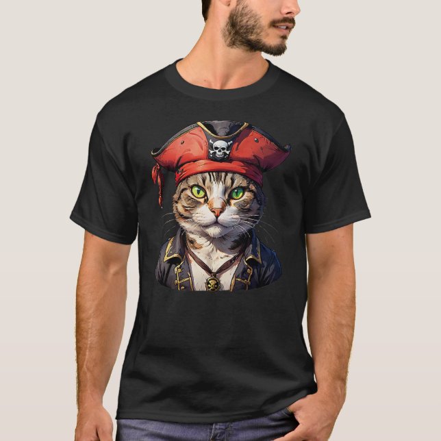 Camiseta Pirate and Cat The Feline Buccaneer (Frente)