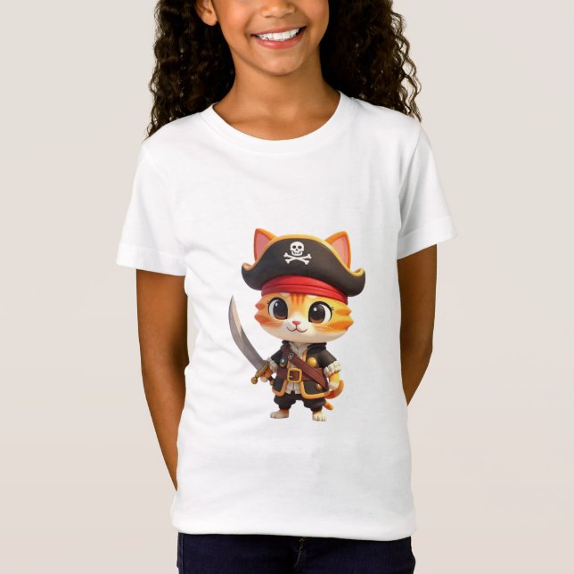 Camiseta Pirate Baby Cat T-Shirt (Frente)