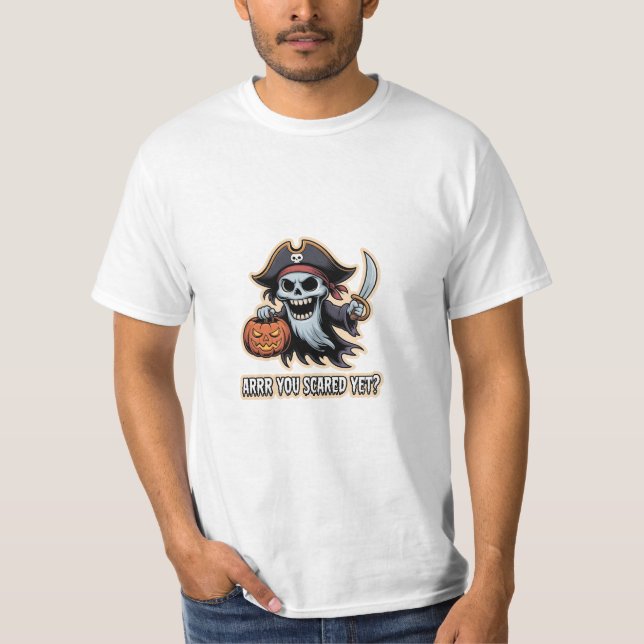 Camiseta Pirate Boo – Spooky Cute Halloween Ghost sword (Frente)