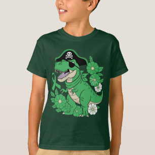 Camiseta Pirate Dino Green Ribbon Awarate Dinossaur