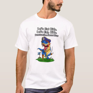 Camiseta Pirate Dinosaur Funny Vamos Eat Kids Pontuação S