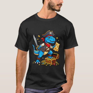 Camiseta Pirate dinosaur t rex boys girls kids funny