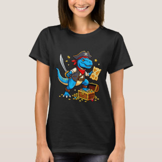 Camiseta Pirate dinosaur t rex boys girls kids funny