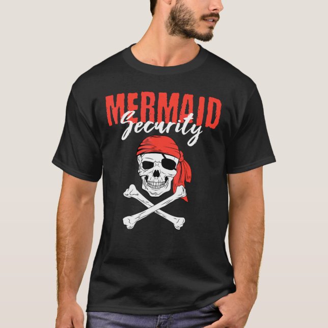 Camiseta Pirate Eyepatch Skull Mermaid Sea Ship Trea (Frente)