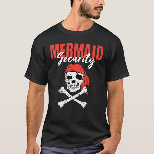 Camiseta Pirate Eyepatch Skull Mermaid Sea Ship Trea (Frente)