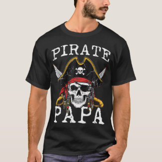Camiseta Pirate Papa Skull Family Matching Dad Grandpa
