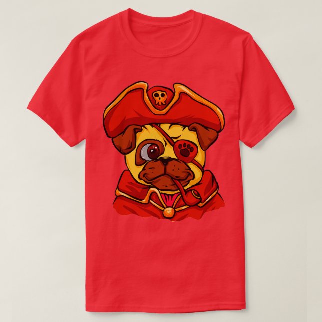 Camiseta Pirate Pug (Frente do Design)