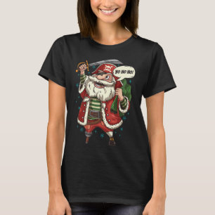Camiseta Pirate Santa Claus Yo Ho Ho Halloween Co