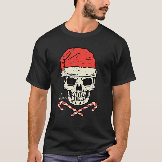 Camiseta Pirate Skull Papais noeis Natal Pijamas Xmas Boys (Frente)