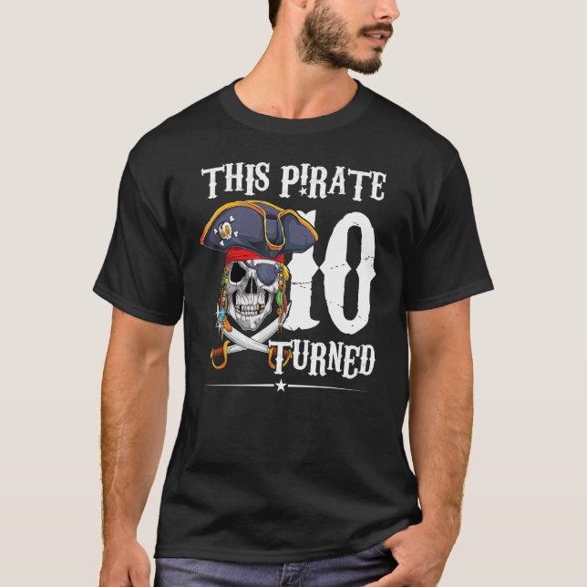 Camiseta Pirate Transformou Garota 10 Anos 10 Aniversário 2 (Frente)