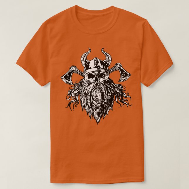 Camiseta Pirate Viking Skull Classic TSirt (Frente do Design)