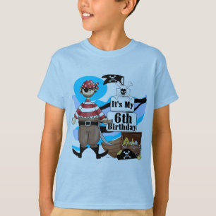 Camiseta Pirateie 6os t-shirt e presentes do aniversário