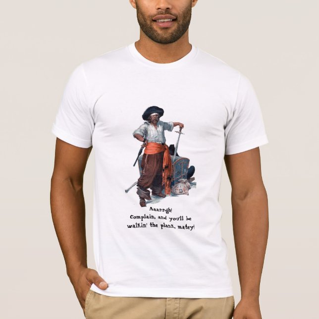 Camiseta Pirateie o sez "queixam-se & andam-se a prancha!" (Frente)