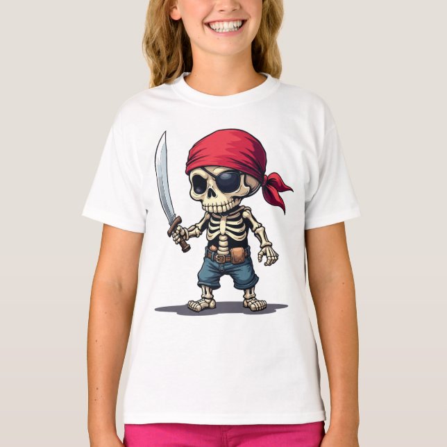 Camiseta Piraten Skelett mit Schwert (Frente)