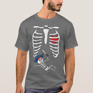 Camiseta Pirates Baby Skeleton Halloween Gravidez XRay Ri