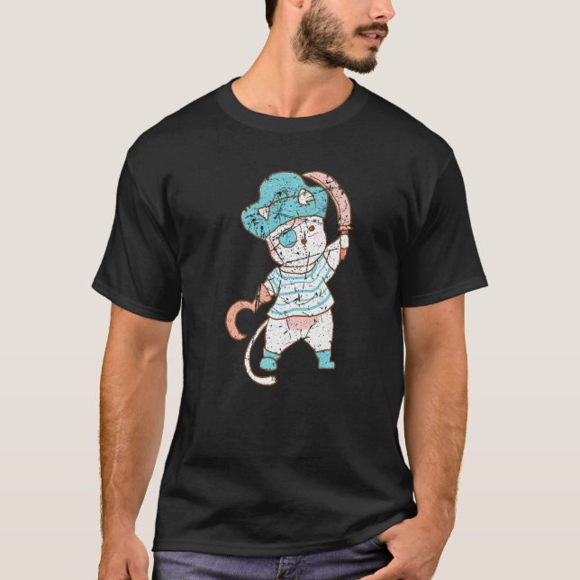 Camiseta Pirates Costumes Cat Animal Wearing Pirate Men Wom (Frente)