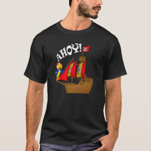 Camiseta Pirato Gráfico de Aniversário com 3 Anos
