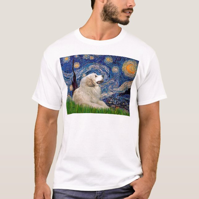 Camiseta Pirenéus excelentes 2 - Noite Estelar (Frente)