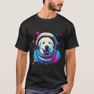 Camiseta Pirenéus excelentes Cão Astronauta Engraçado