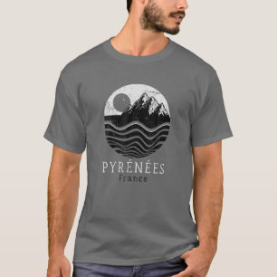 Camiseta Pirenéus Vintage Mounts Caminhando Camping Franç