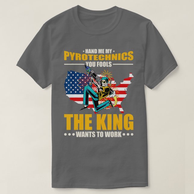 Camiseta Pirotecnista me entregue minha piroteca americana (Frente do Design)